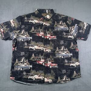 Clearwater Outfitters Santa Classic Cars Route 66 Hawaiian Shirt Size 2XL